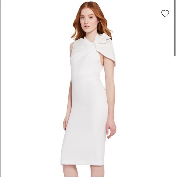 New! Alice + Olivia Kiro Ruffled Shoulder Midi Dress size 8 - Picture 4 of 5